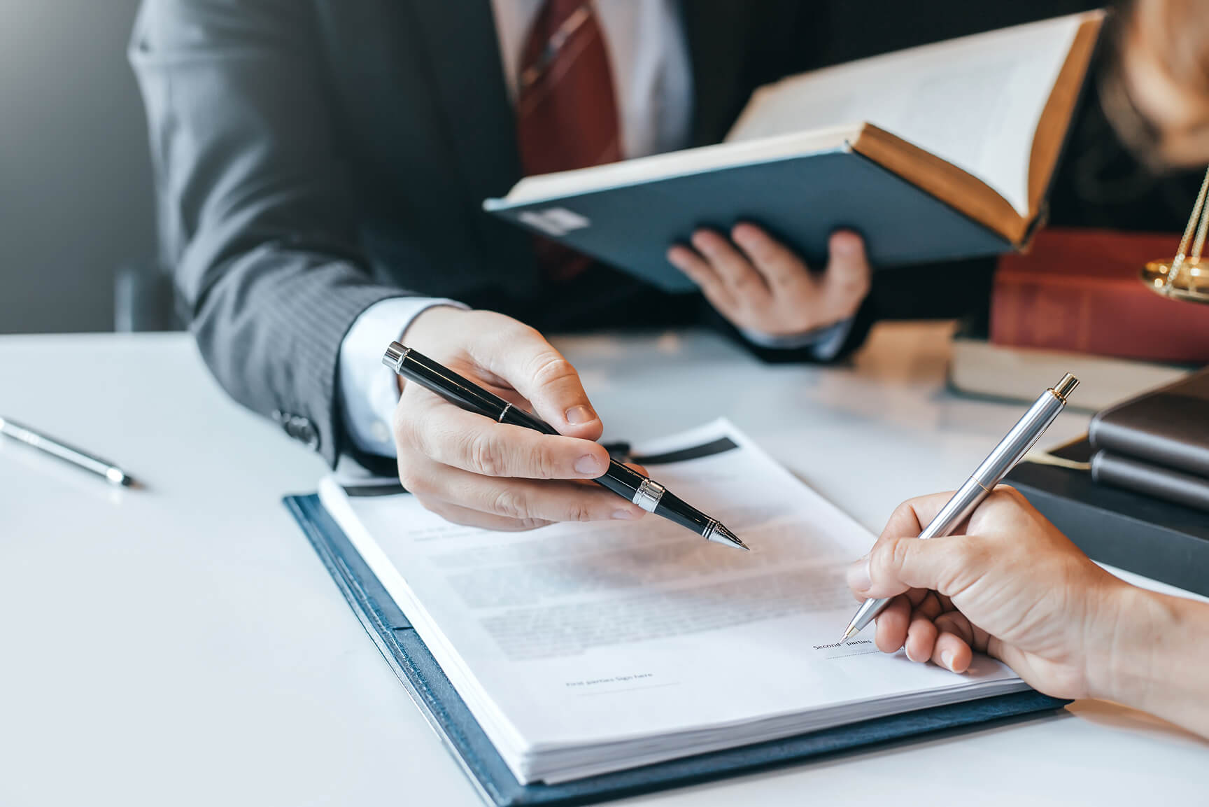 People working with law papers